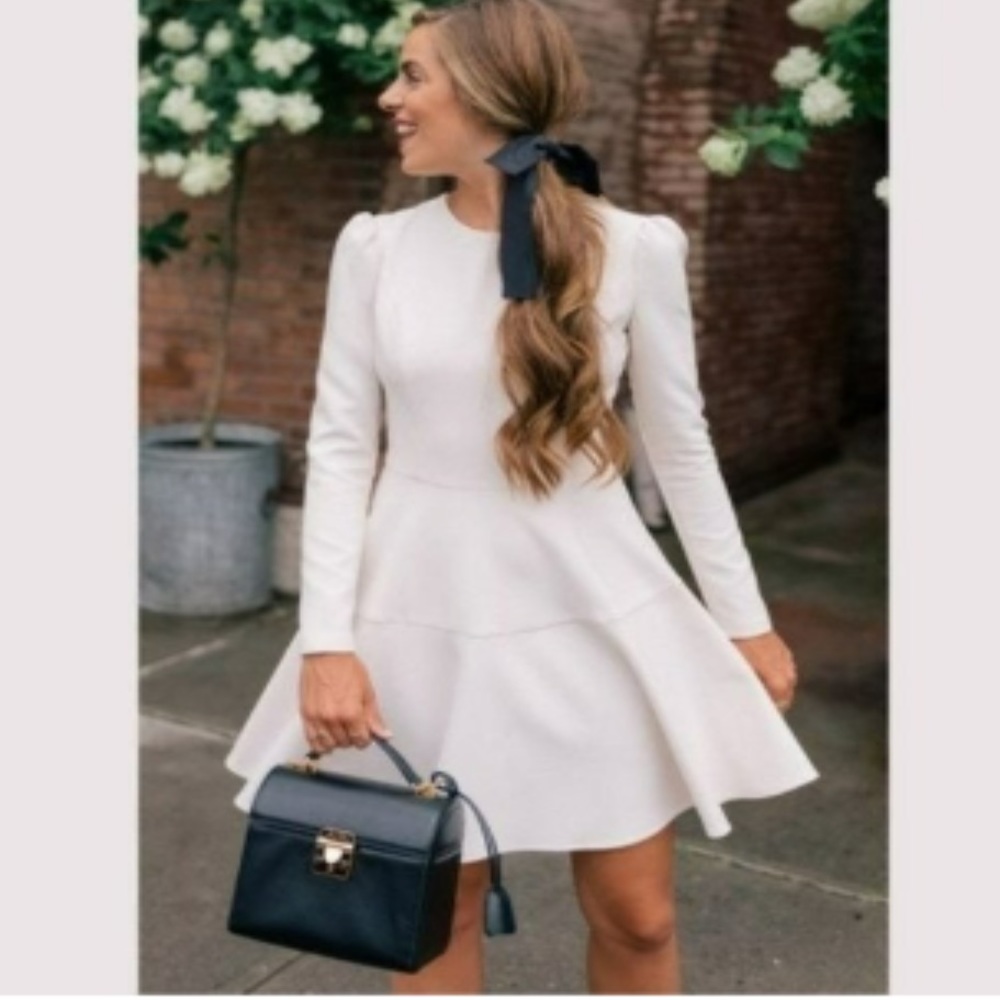 MintyMeetSmunt Ivory Long Sleeve Line A Dress